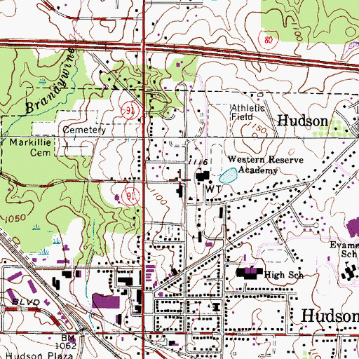 Topographic Map of Hobart Hospital (historical), OH