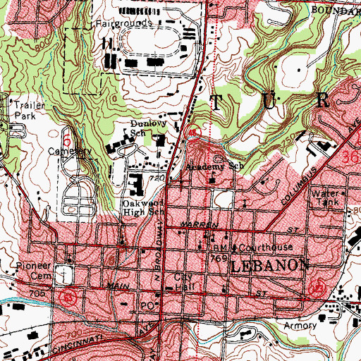 Topographic Map of Pilgrim Baptist Church, OH