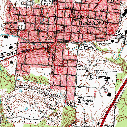 Topographic Map of Saint Francis De Sales Roman Catholic Church, OH
