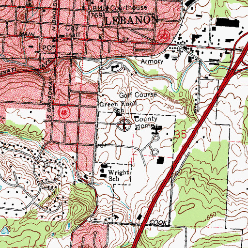 Topographic Map of Warren County Home, OH