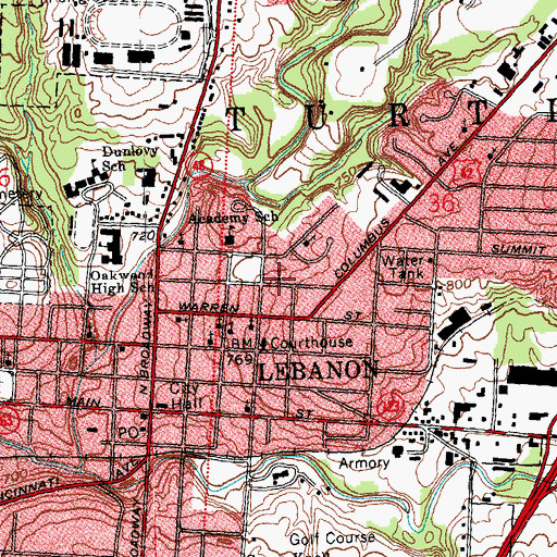 Topographic Map of Zion Baptist Church, OH