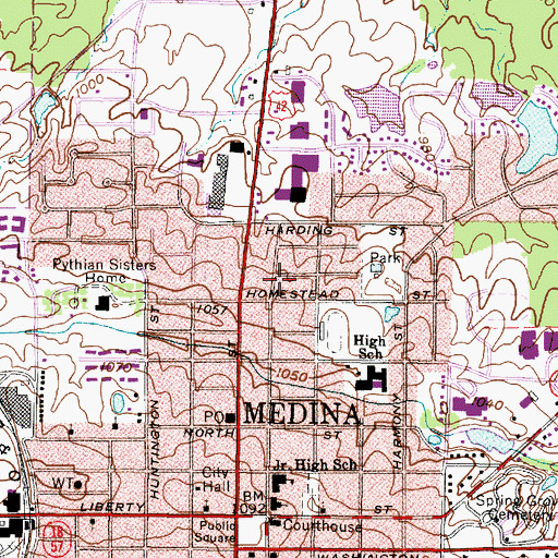Topographic Map of Church of God, OH