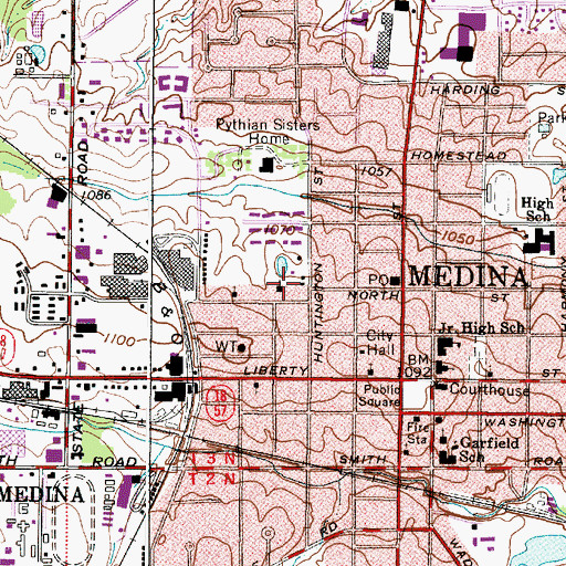 Topographic Map of Church of God in Christ, OH