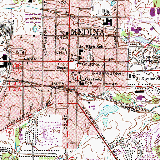 Topographic Map of First Christian Church, OH