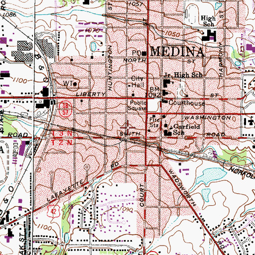 Topographic Map of Friendship Baptist Church, OH