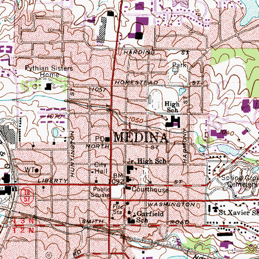 Topographic Map of Saint Matthew Evangelical Lutheran Church, OH