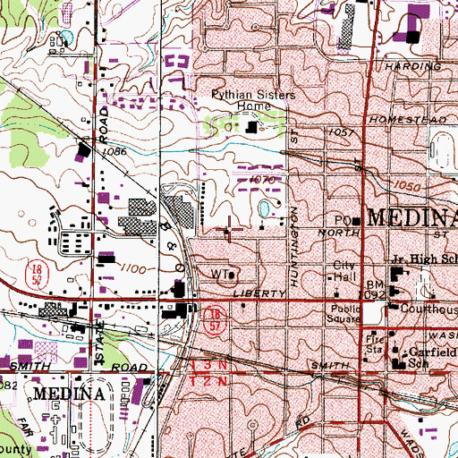Topographic Map of Second Baptist Church, OH