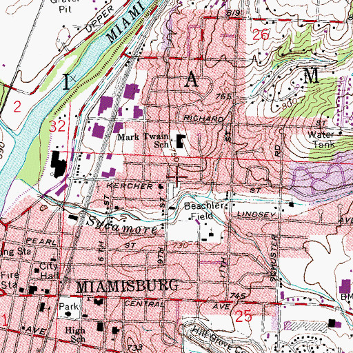 Topographic Map of Church of the Nazarene, OH