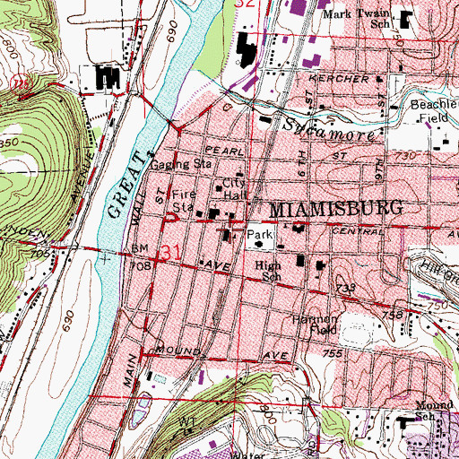 Topographic Map of Lady of Good Hope School, OH