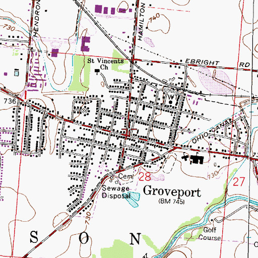Topographic Map of Wesley Chapel Methodist Church, OH