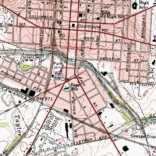 Topographic Map of Foursquare Gospel Church, OH