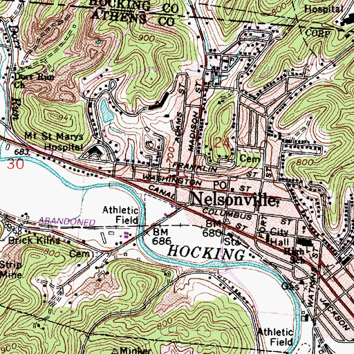 Topographic Map of Church of the Nazarene, OH