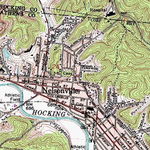 Topographic Map of First Christian Church, OH