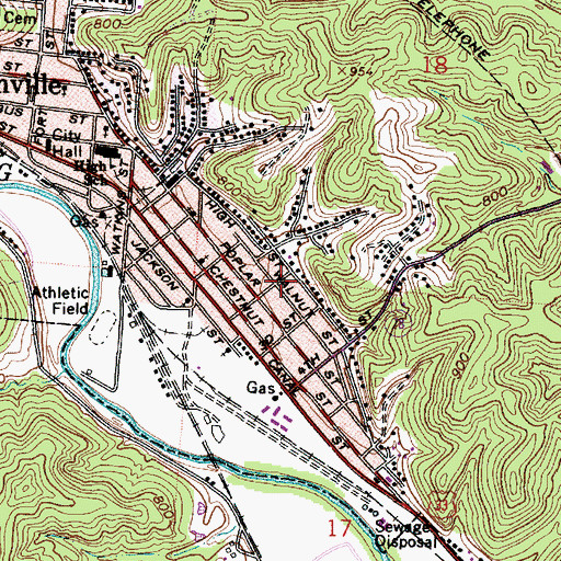 Topographic Map of Third Ward Public School (historical), OH