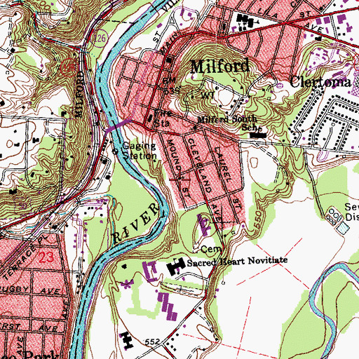 Topographic Map of Saint Pauls Universalist Church, OH