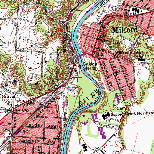 Topographic Map of Church of God, OH