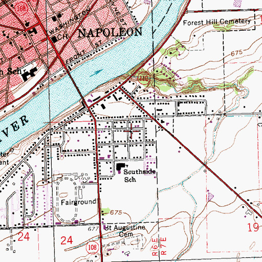 Topographic Map of Pilgrimage Holiness Church, OH