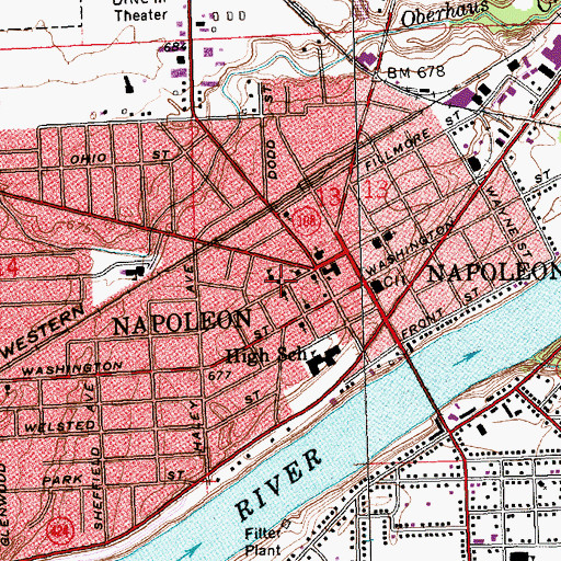 Topographic Map of Saint Pauls Lutheran Church, OH