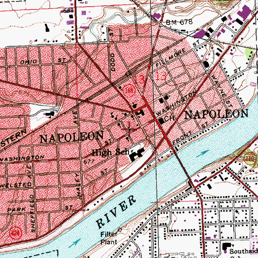 Topographic Map of Saint Pauls Methodist Church, OH