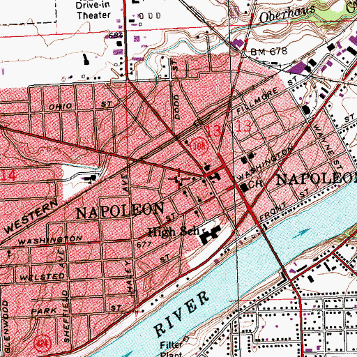 Topographic Map of Saint Pauls School, OH