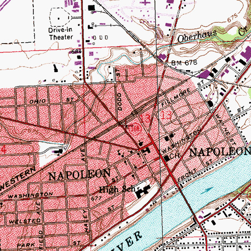 Topographic Map of Seventh Day Adventist Temple, OH