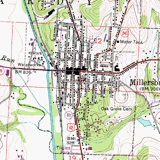 Topographic Map of First Presbyterian Church, OH