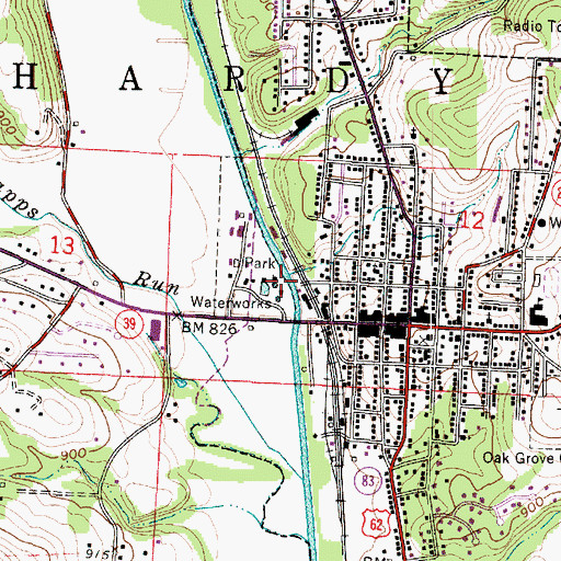Topographic Map of Millersburg Waterworks, OH