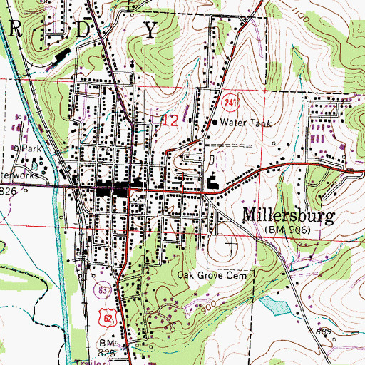 Topographic Map of Saint Johns Evangelical Church, OH