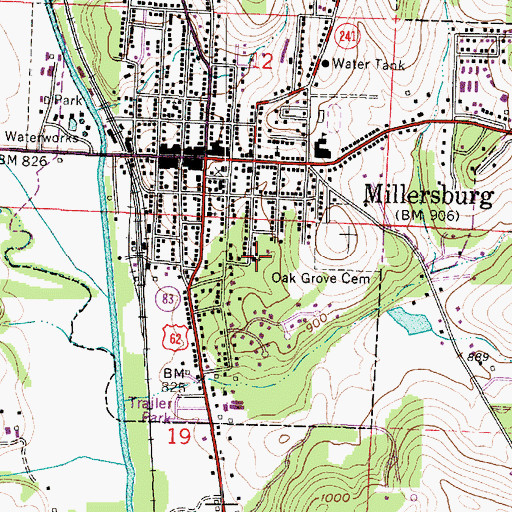 Topographic Map of Saint Peters Roman Catholic Church, OH