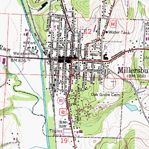 Topographic Map of Trinity Lutheran Church, OH
