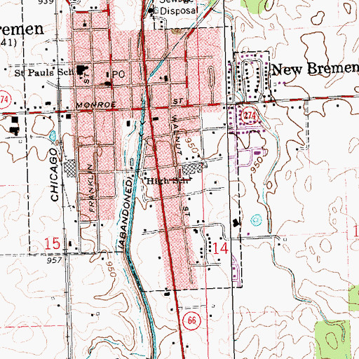 Topographic Map of Christ Church (historical), OH