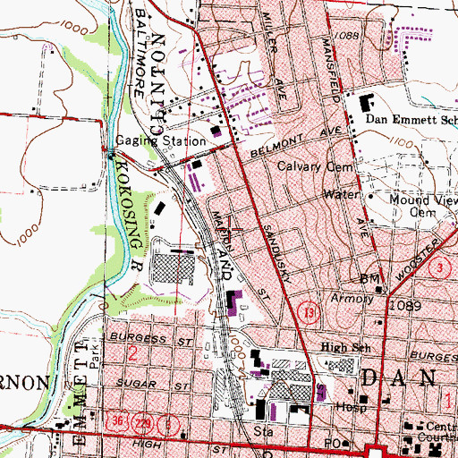 Topographic Map of First Wesleyan Methodist Church, OH