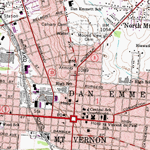 Topographic Map of Foursquare Gospel Church, OH