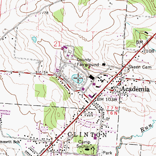 Topographic Map of Lake Hiawatha, OH
