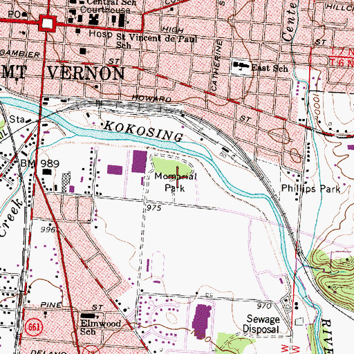 Topographic Map of Memorial Park, OH