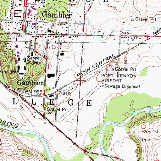 Topographic Map of Port Kenyon Airport (historical), OH
