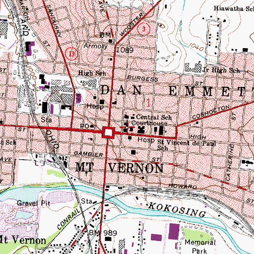 Topographic Map of Saint Pauls Episcopal Church, OH