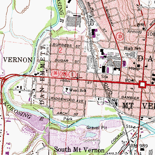 Topographic Map of Trinity Assembly of God Church, OH