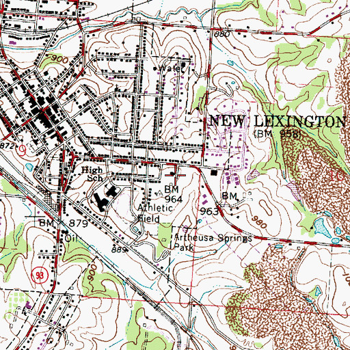 Topographic Map of Perry County Childrens Home, OH