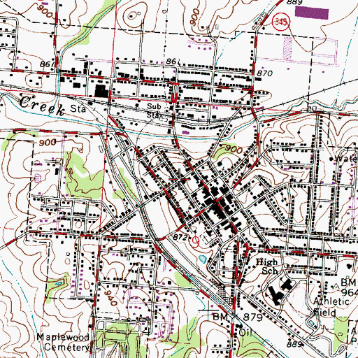Topographic Map of Saint Rose School, OH