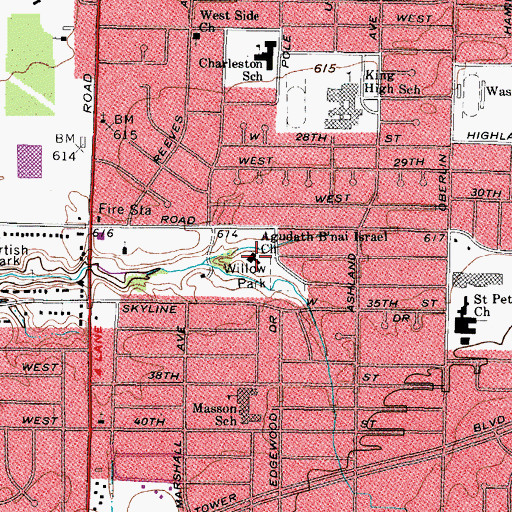 Topographic Map of Agudath B'nai Israel Church, OH