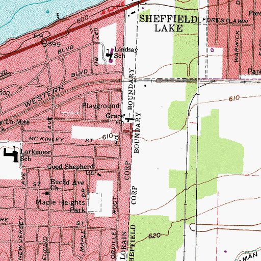 Topographic Map of Grace Church, OH