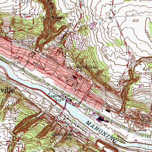 Topographic Map of North Side School, OH