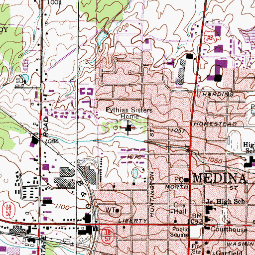 Topographic Map of Pythian Sisters Home, OH