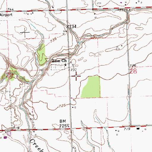 Topographic Map of Zion United Methodist Church, OH