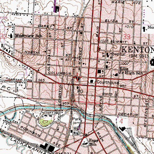 Topographic Map of First Reformed United Church of Christ, OH