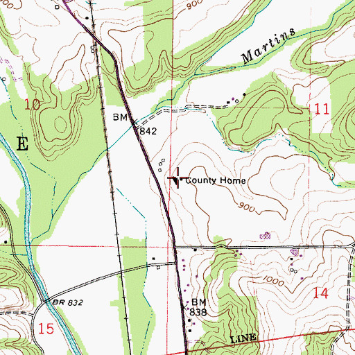 Topographic Map of Holmes County Home, OH