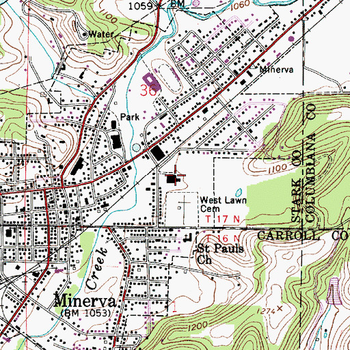 Topographic Map of Mary Irene Day Elementary School, OH