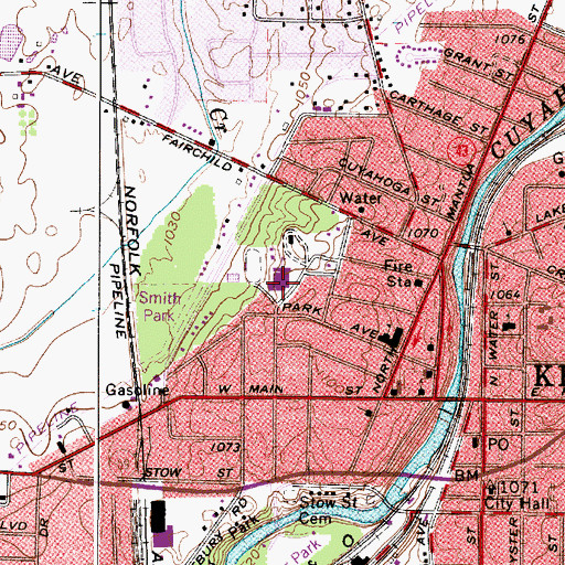 Topographic Map of Davey Middle School, OH
