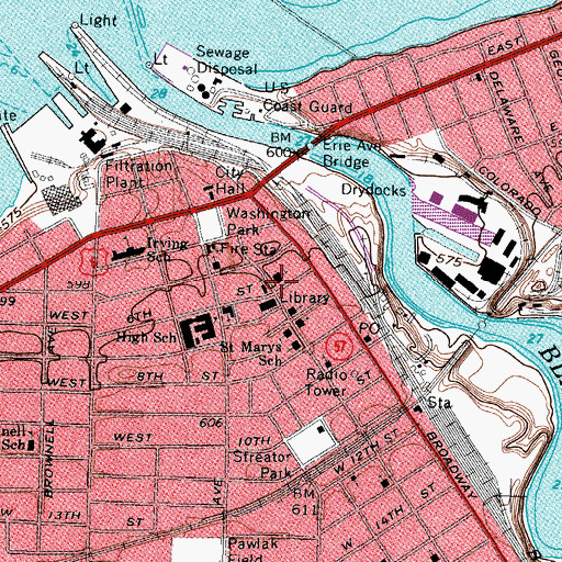 Topographic Map of First United Methodist Church, OH